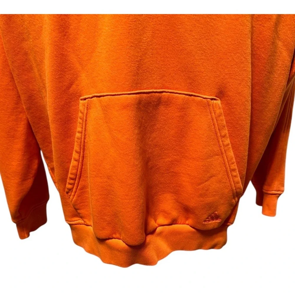 Adidas Mens Orange Hoodie Sweatshirt Pullover Hooded Casual Sportswear Size‎ XL